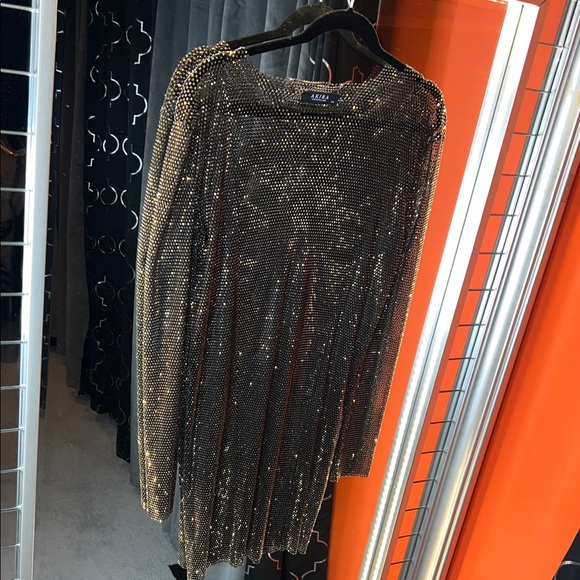 NWT AKIRA Liquid Diamond Heavy Rhinestone Mesh Bodycon Dress 💎 - Picture 3 of 5